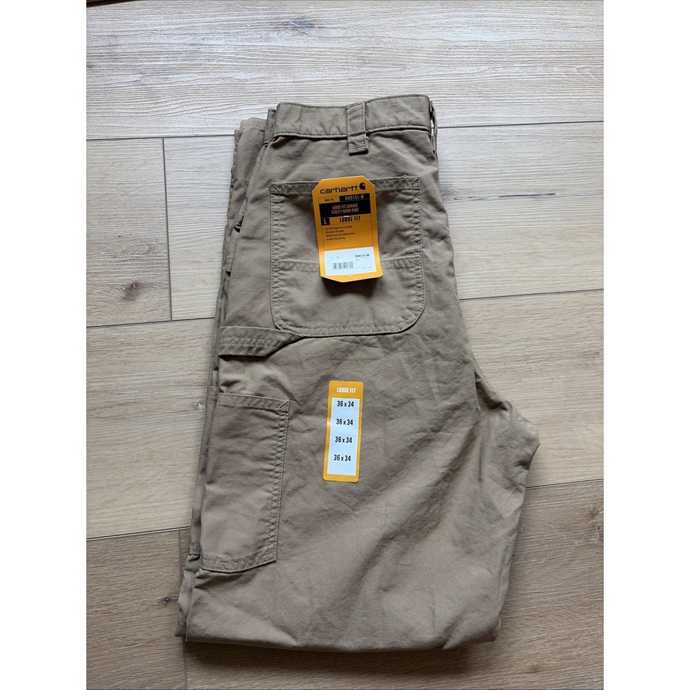 Carhartt BN0151-M Loose Fit Canvas Utility Carpenter Work Pants Brown 36x34 NWT
